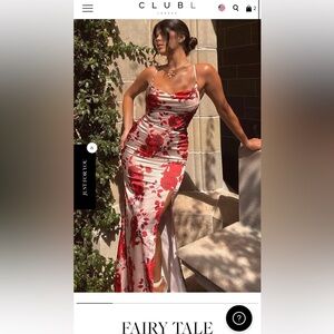 Club London Fairytale Maxi Dress - Champagne floral cowl neck with waist tie